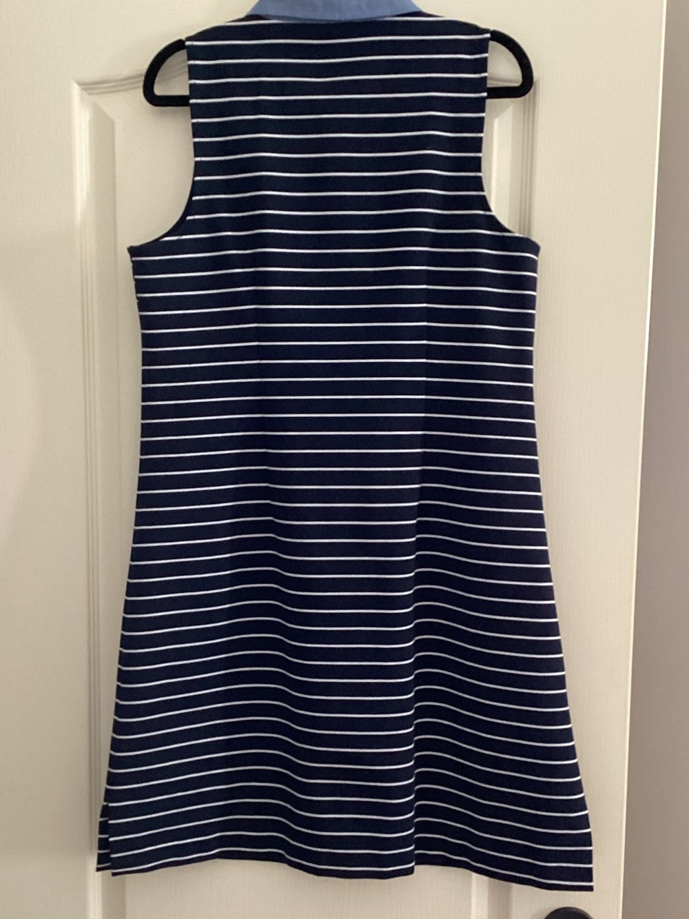 Eliza J Navy Stripe Polo Mini with Light Blue Collar - Picture 5 of 6